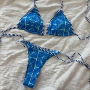 Blue Boho Bikini Set
